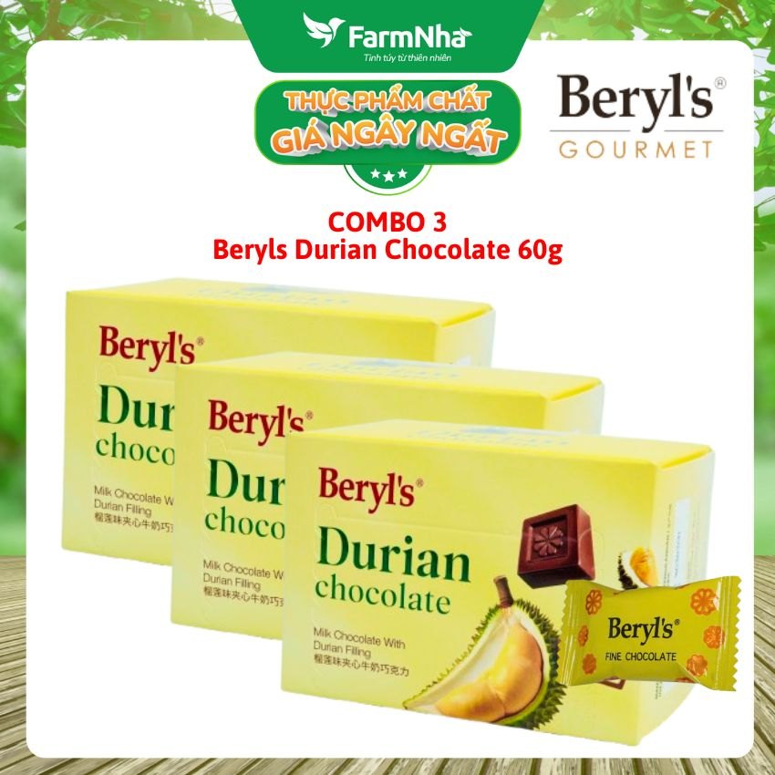 (Combo 2) Socola Beryls Durian 60g - Vị Sầu Riêng Thơm Ngon Khó Cưỡng