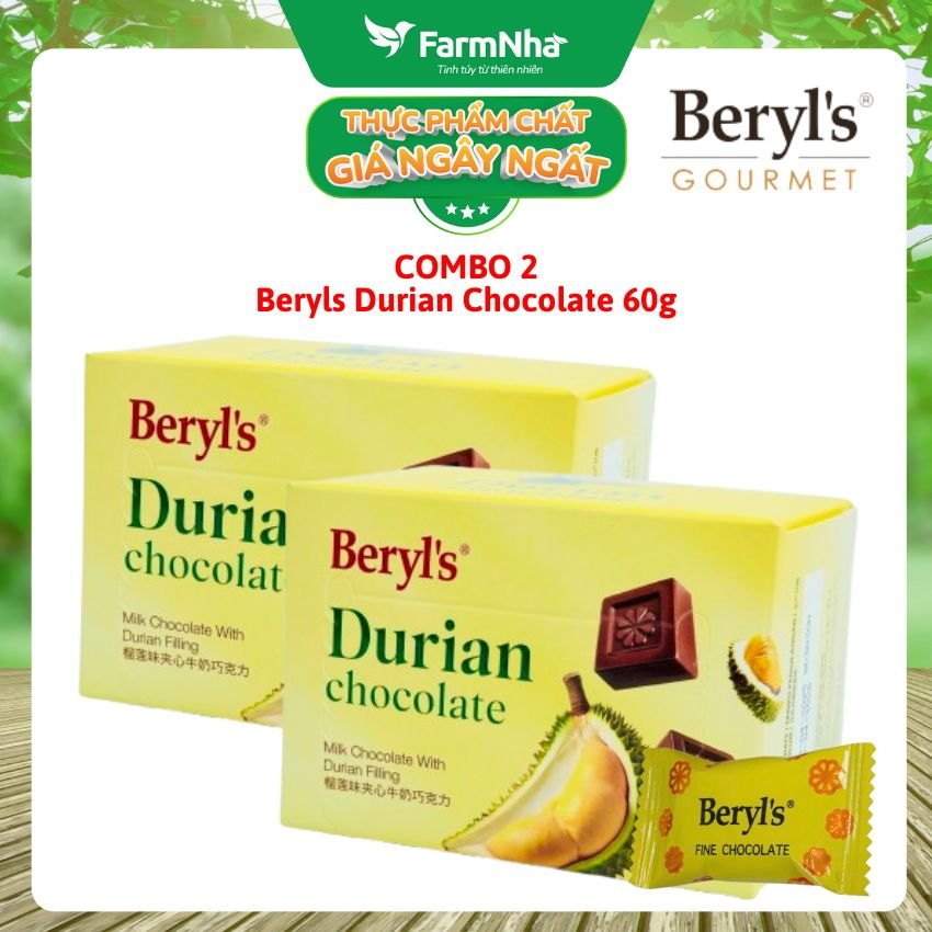 (Combo 2) Socola Beryls Durian 60g - Vị Sầu Riêng Thơm Ngon Khó Cưỡng