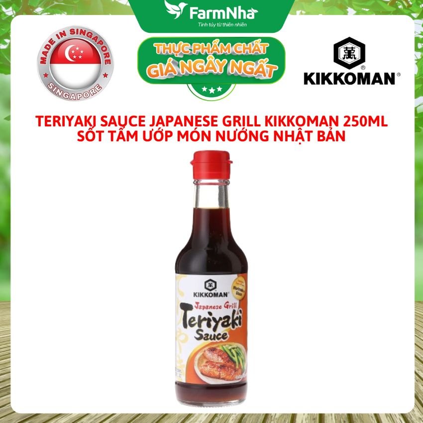 Sốt Teriyaki Sauce Japanese Grill Kikkoman 250ml – Sốt Ướp & Nướng Chuẩn Vị Grill Japan