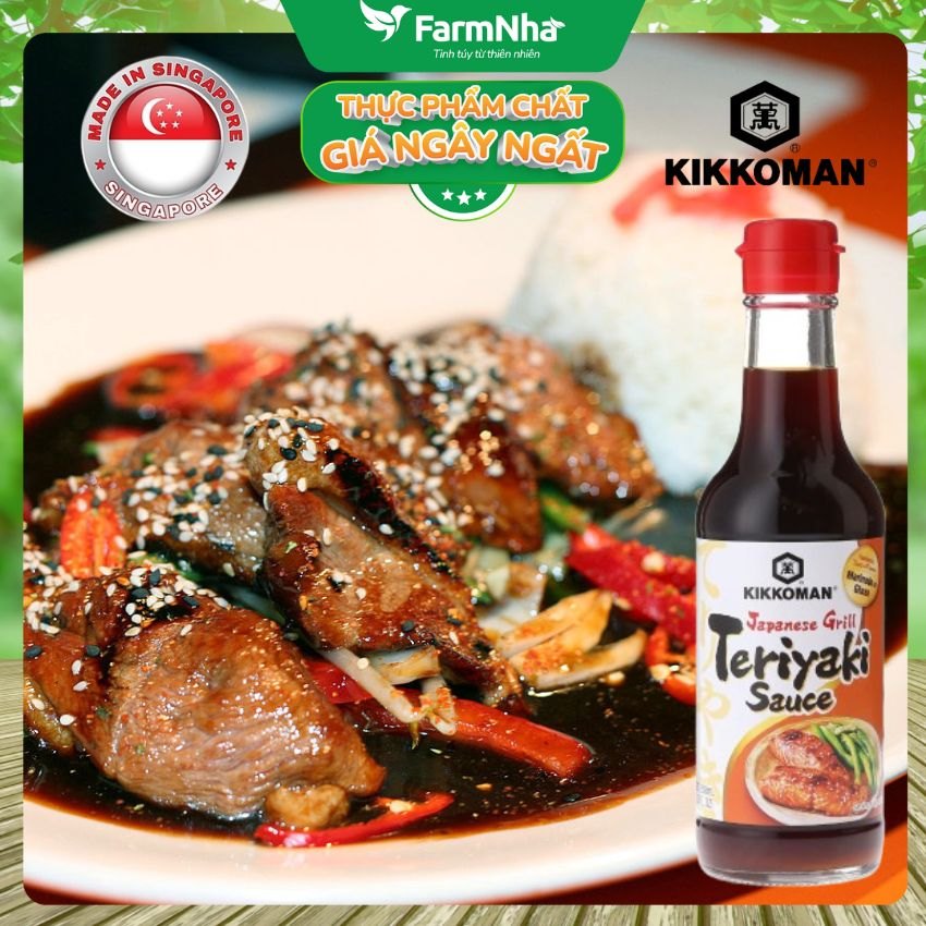 Sốt Teriyaki Sauce Japanese Grill Kikkoman 250ml – Sốt Ướp & Nướng Chuẩn Vị Grill Japan