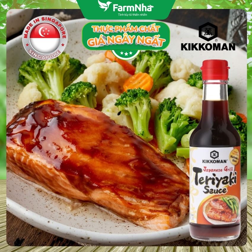 Sốt Teriyaki Sauce Japanese Grill Kikkoman 250ml – Sốt Ướp & Nướng Chuẩn Vị Grill Japan