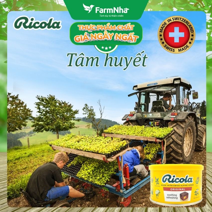 Kẹo Ricola Original Herbs Hộp Thiếc 100g Thảo Mộc – Mát Họng, Giảm Ho, Thơm Miệng | Chính Hãng Thụy Sĩ