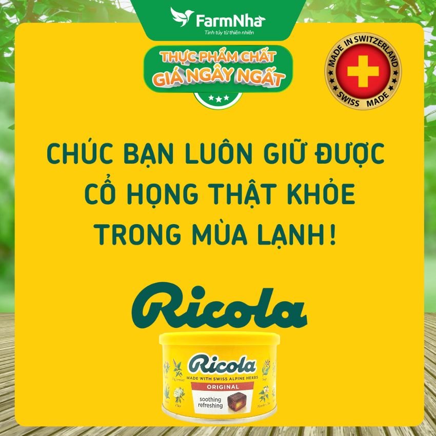 Kẹo Ricola Original Herbs Hộp Thiếc 100g Thảo Mộc – Mát Họng, Giảm Ho, Thơm Miệng | Chính Hãng Thụy Sĩ