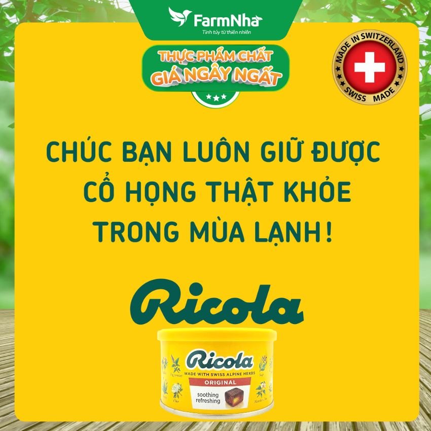 (Combo 2) Kẹo Ricola Original Herbs Hộp Thiếc 100g Thảo Mộc – Mát Họng, Giảm Ho, Thơm Miệng