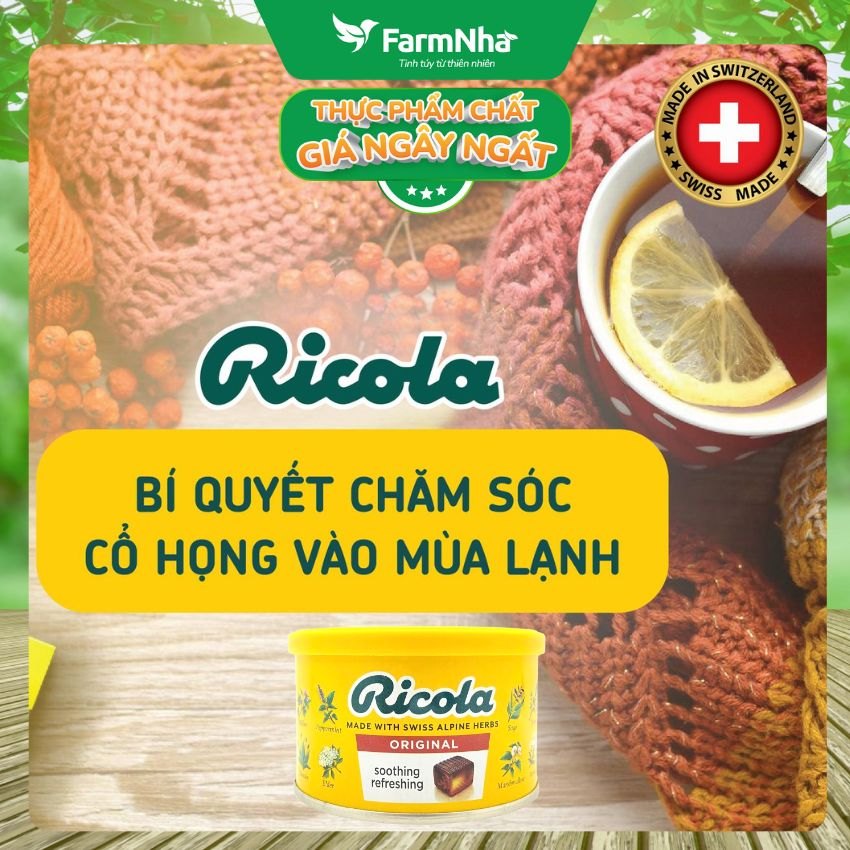 (Combo 2) Kẹo Ricola Original Herbs Hộp Thiếc 100g Thảo Mộc – Mát Họng, Giảm Ho, Thơm Miệng