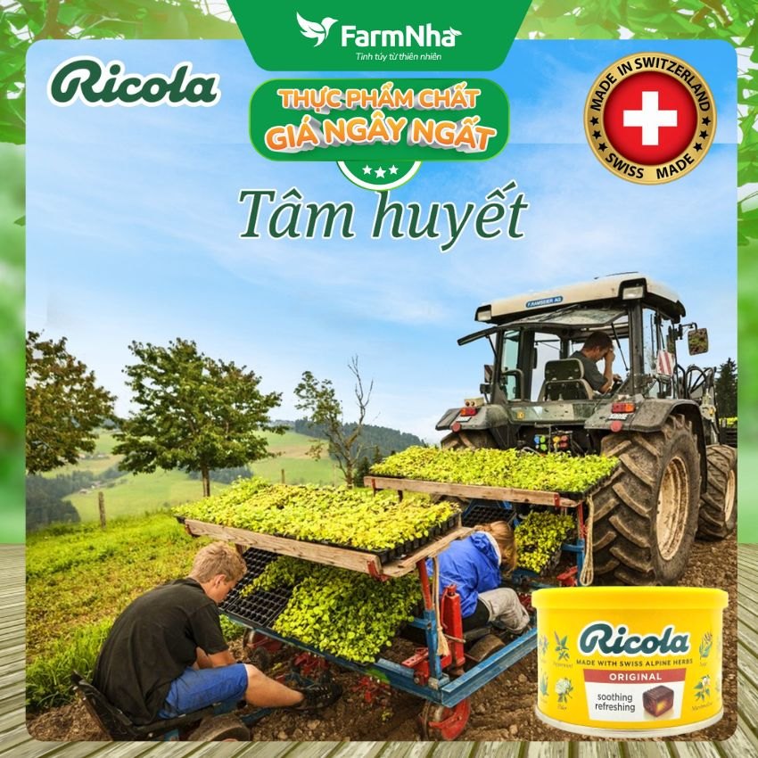 (Combo 2) Kẹo Ricola Original Herbs Hộp Thiếc 100g Thảo Mộc – Mát Họng, Giảm Ho, Thơm Miệng