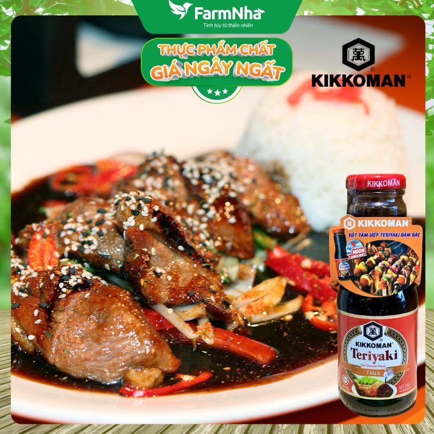 (Combo 3) Sốt Kikkoman Teriyaki Thick 290g – Sốt Ướp Đậm Đặc & Nướng Chuẩn Nhật, Sánh Đậm Siêu Ngon