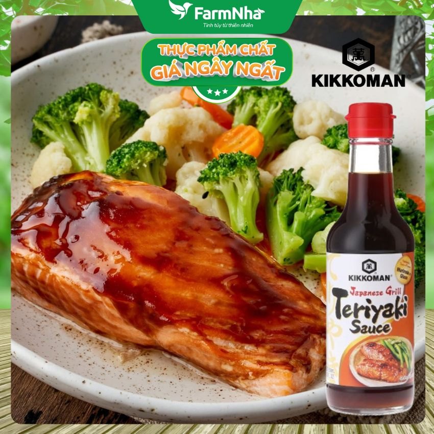 Sốt Teriyaki Sauce Japanese Grill Kikkoman 250ml – Sốt Ướp & Nướng Chuẩn Vị Grill Japan