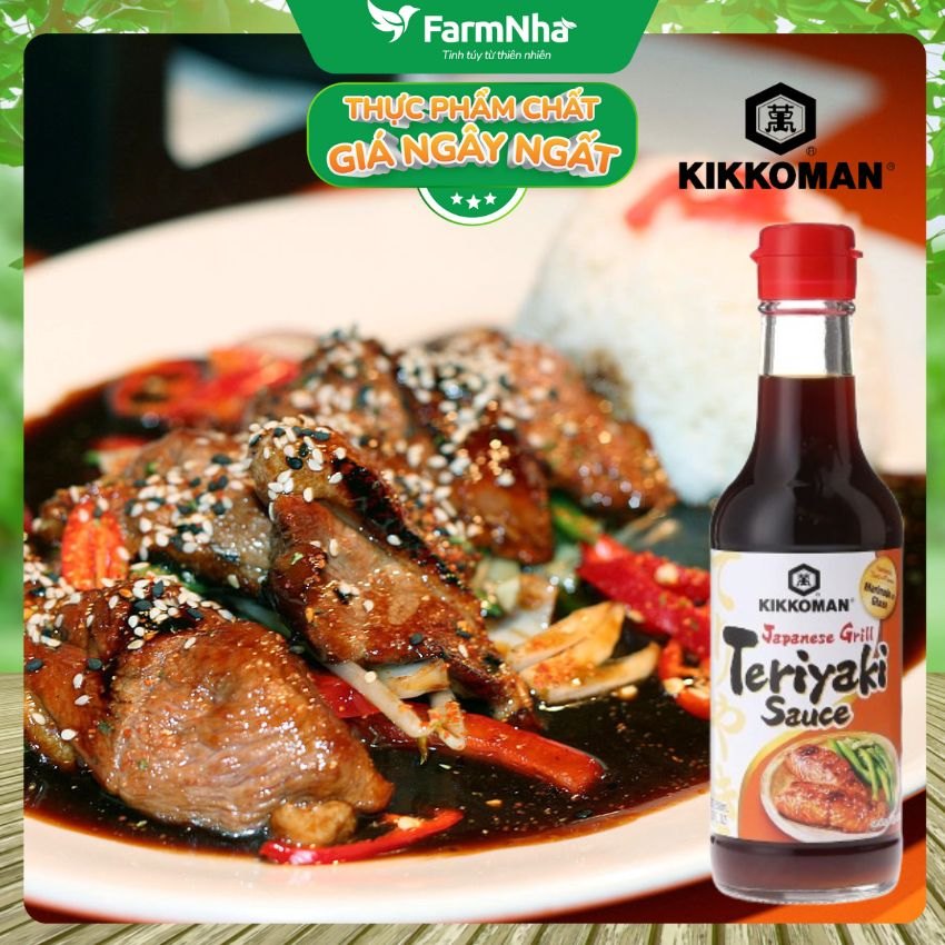 Sốt Teriyaki Sauce Japanese Grill Kikkoman 250ml – Sốt Ướp & Nướng Chuẩn Vị Grill Japan