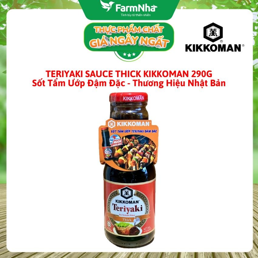 Sốt Kikkoman Teriyaki Thick 290g – Sốt Ướp Đậm Đặc & Nướng Chuẩn Nhật, Sánh Đậm Siêu Ngon