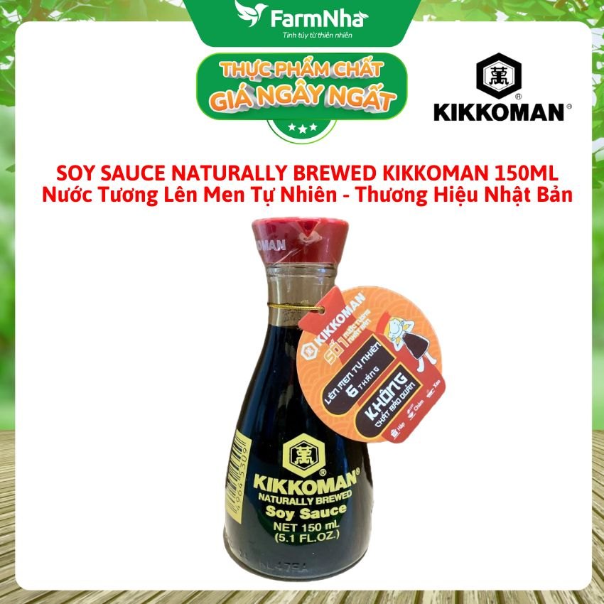 Xì Dầu Kikkoman Soy Sauce 150ml – Nước tương chuẩn Nhật Bản, Không GMO, Hương Vị Tự Nhiên