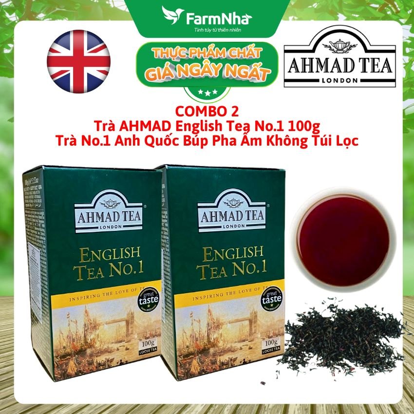 (Combo 2) Trà Ahmad English Tea No.1 100g Trà Đen Búp Pha Ấm - Thượng Hạng với Hương Cam Bergamot