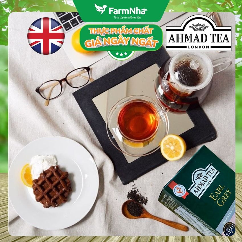 Trà Ahmad Earl Grey Tea 100g Hộp Giấy Pha Ấm - Trà Bá Tước Với Hương Cam Bergamot Tinh Túy