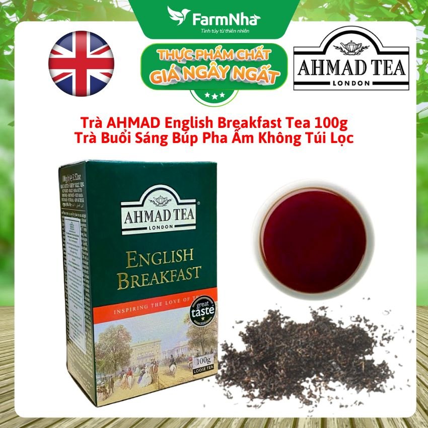 Trà Ahmad English Breakfast Tea 100g Trà Đen Búp Pha Ấm - Tỉnh Táo và Tràn Đầy Năng Lượng