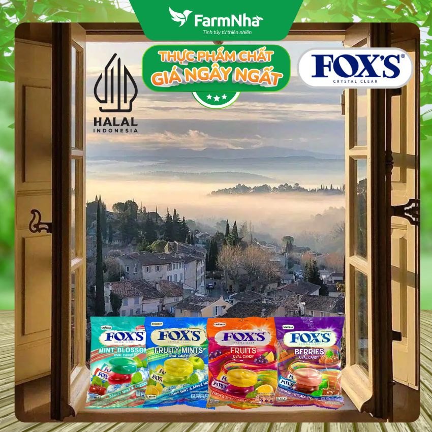 Kẹo FOX’S Berries Oval Candy 125g RASPBERRY & BLACK CHERRY - Vị trái cây tự nhiên hấp dẫn