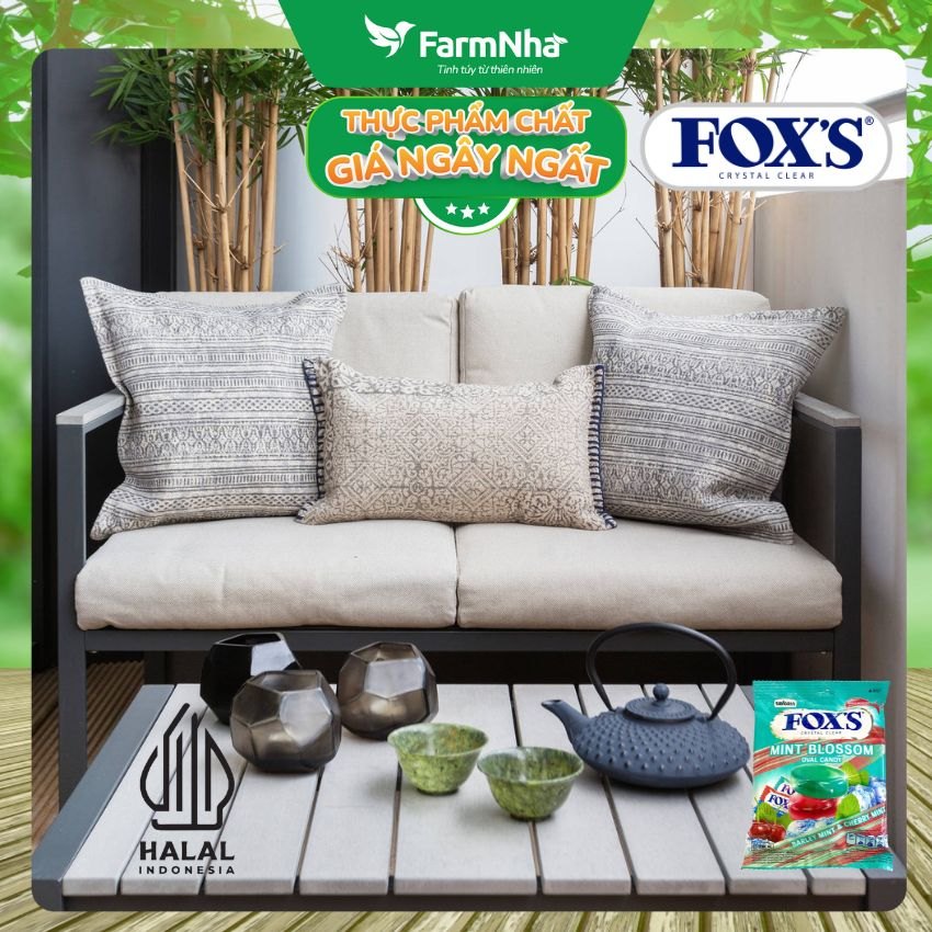(Combo 2) Kẹo FOX'S Mint Blossom Oval Candy 125g BARLEY MINT & CHERRY MINT - Ngọt Ngào và Mát Lạnh