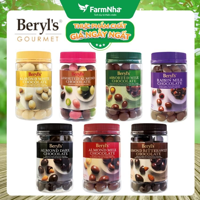 (Combo 3) Sôcôla Beryls Almond Milk Chocolate 410g - Socola Sữa và Hạnh Nhân Thơm Ngon Béo Ngậy