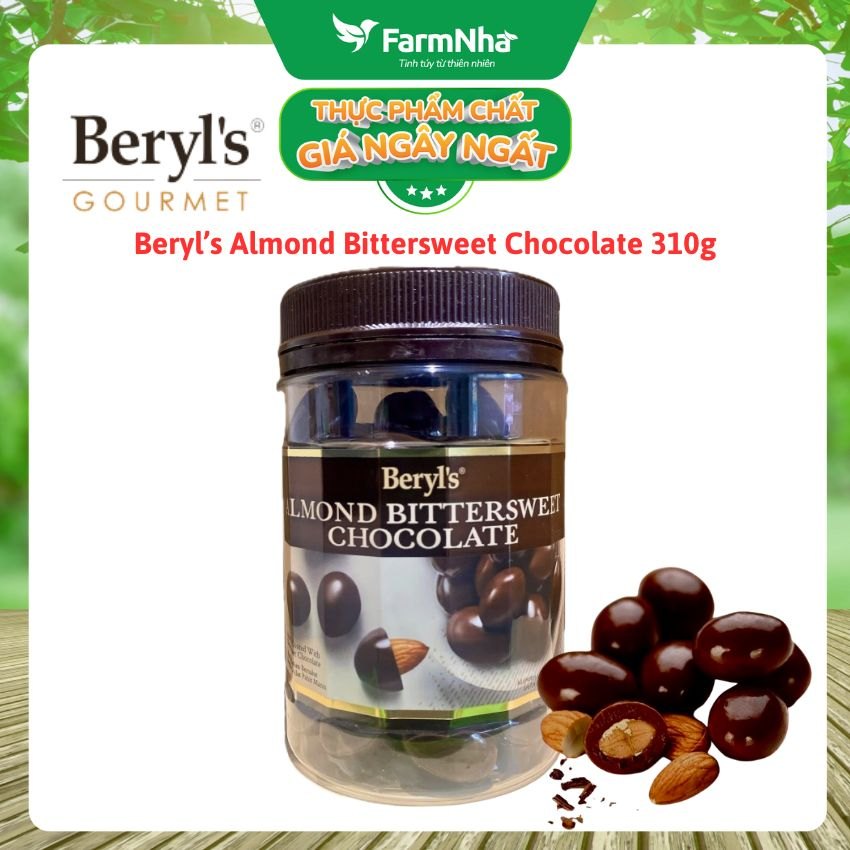 Sôcôla Beryls Almond Bittersweet 310g - Vị Ngọt Ngào, Thơm Béo với Bột Sữa Nguyên Kem