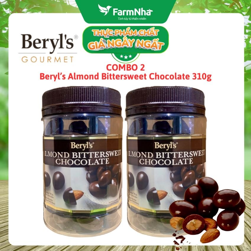 (Combo 2) Sôcôla Beryls Almond Bittersweet 310g - Vị Ngọt Ngào, Thơm Béo với Bột Sữa Nguyên Kem