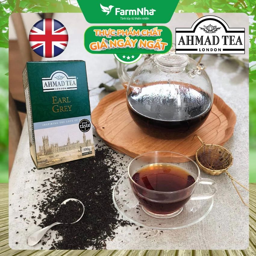 (Combo 2) Trà Ahmad Earl Grey Tea 100g Hộp Giấy Pha Ấm - Trà Bá Tước Với Hương Cam Bergamot Tinh Túy