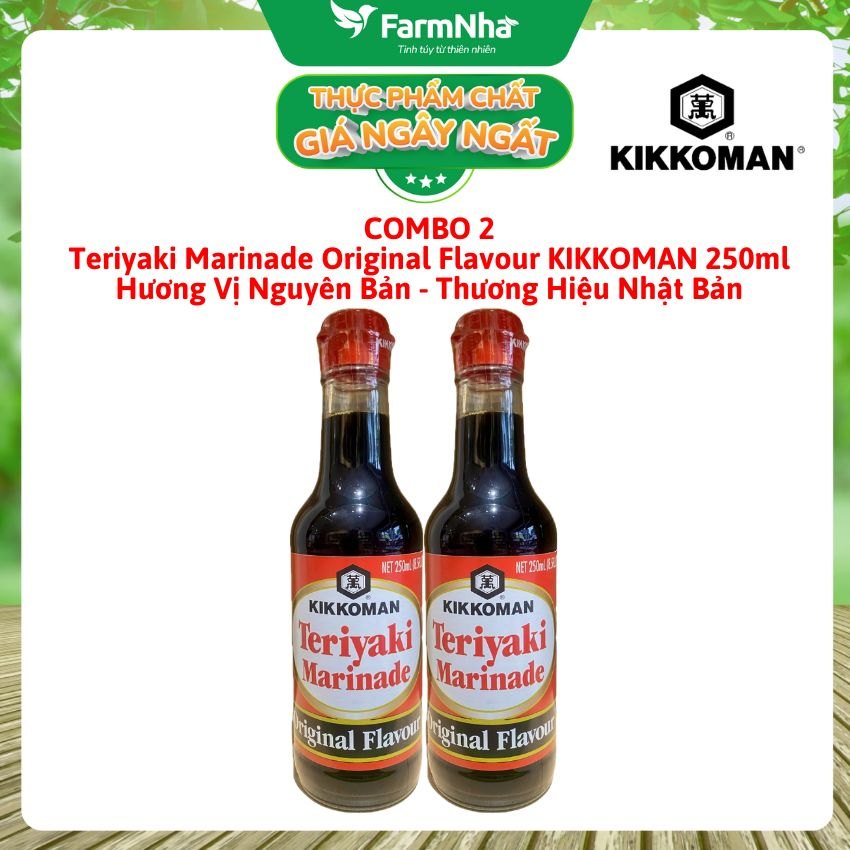 (Combo 2) Nước sốt Teriyaki Marinade Original Flavour Kikkoman 250ml – Vị Teriyaki truyền thống chuẩn Nhật