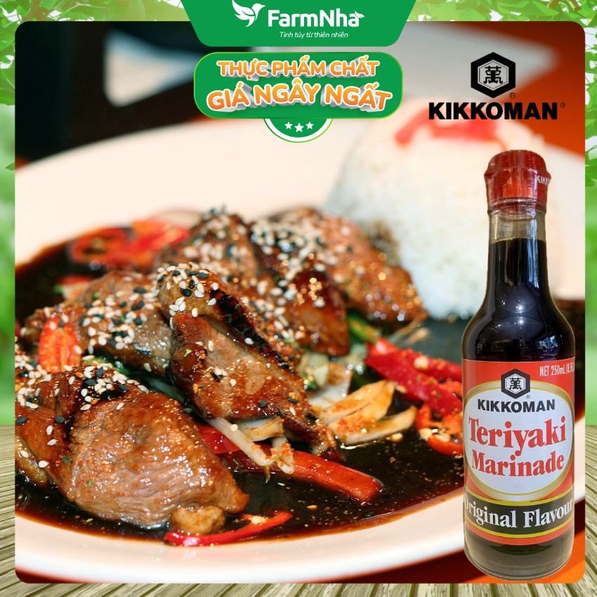 (Combo 2) Nước sốt Teriyaki Marinade Original Flavour Kikkoman 250ml – Vị Teriyaki truyền thống chuẩn Nhật