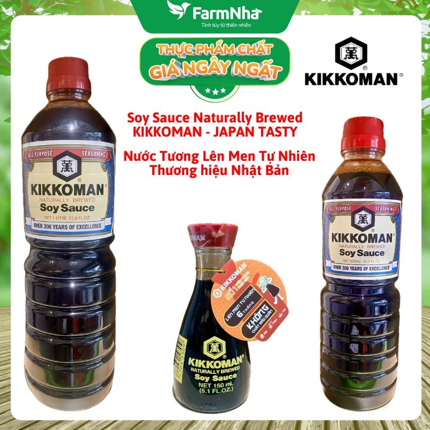 (Combo 2) Xì Dầu Naturally Brewed Soy Sauce Kikkoman 600ml –Nước Tương Lên Men Tự Nhiên Đậm Vị Umami