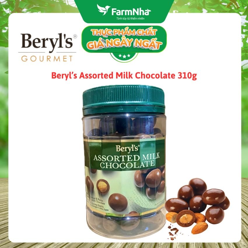 Sôcôla Beryls Assorted Milk Chocolate 310g - Hương Vị Socola Tuyệt Vời với Hỗn Hợp Các Loại Hạt