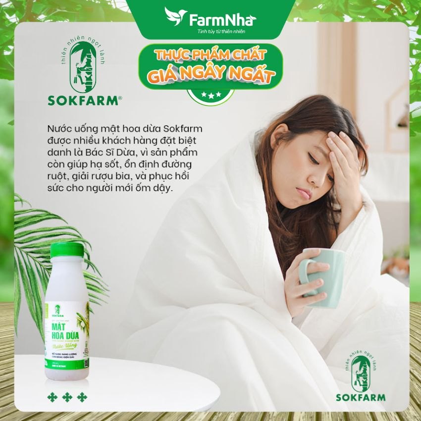 Nước Uống Mật Hoa Dừa Sokfarm 250ml Plastic – Giải Khát Thanh Mát, Bù Khoáng Tự Nhiên