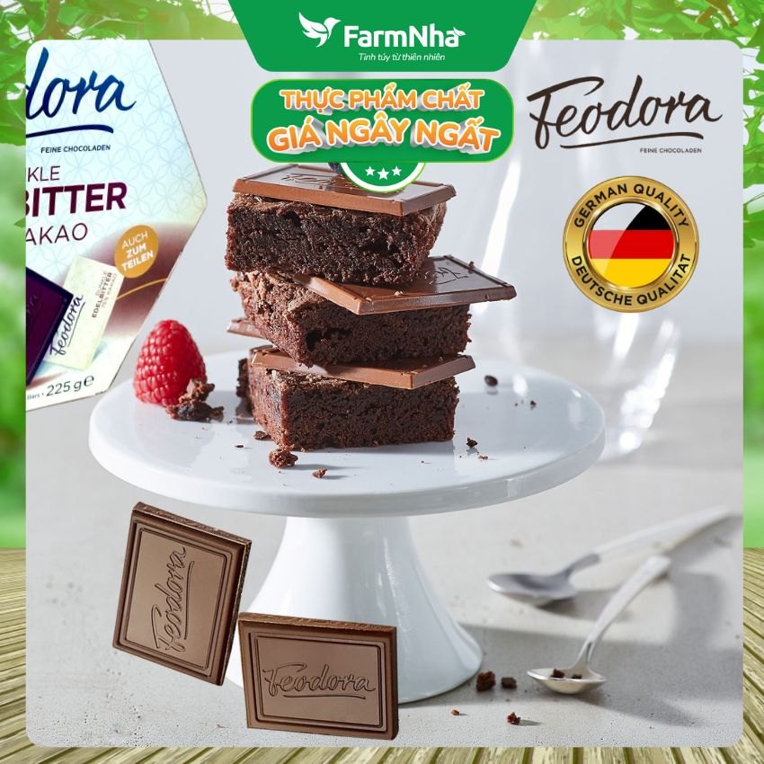 (Combo 2) Sôcôla Feodora Dark 75% Cacao 225gr Hộp Giấy - Chất Lượng Tinh Hoa Truyền Thống Đức
