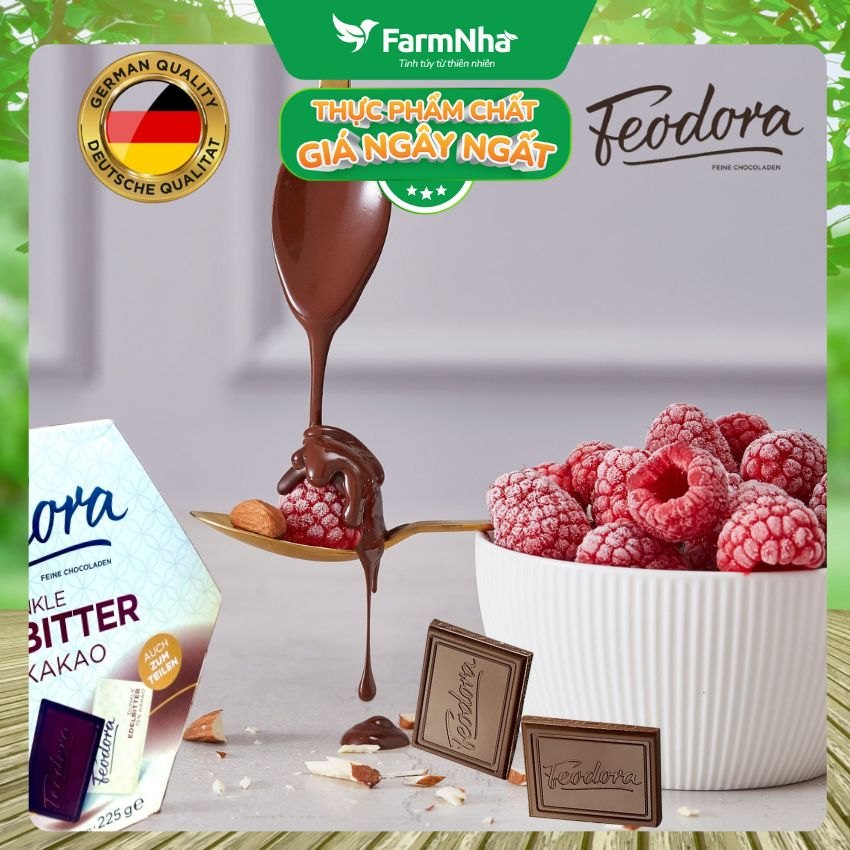 (Combo 2) Sôcôla Feodora Dark 75% Cacao 225gr Hộp Giấy - Chất Lượng Tinh Hoa Truyền Thống Đức