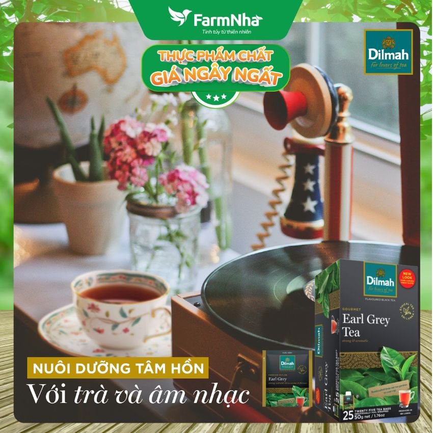(Combo 3) Trà Dilmah Earl Grey Premium Ceylon Tea 50g 25túix2g Túi Thiếc - Tinh Hoa Trà Bá Tước
