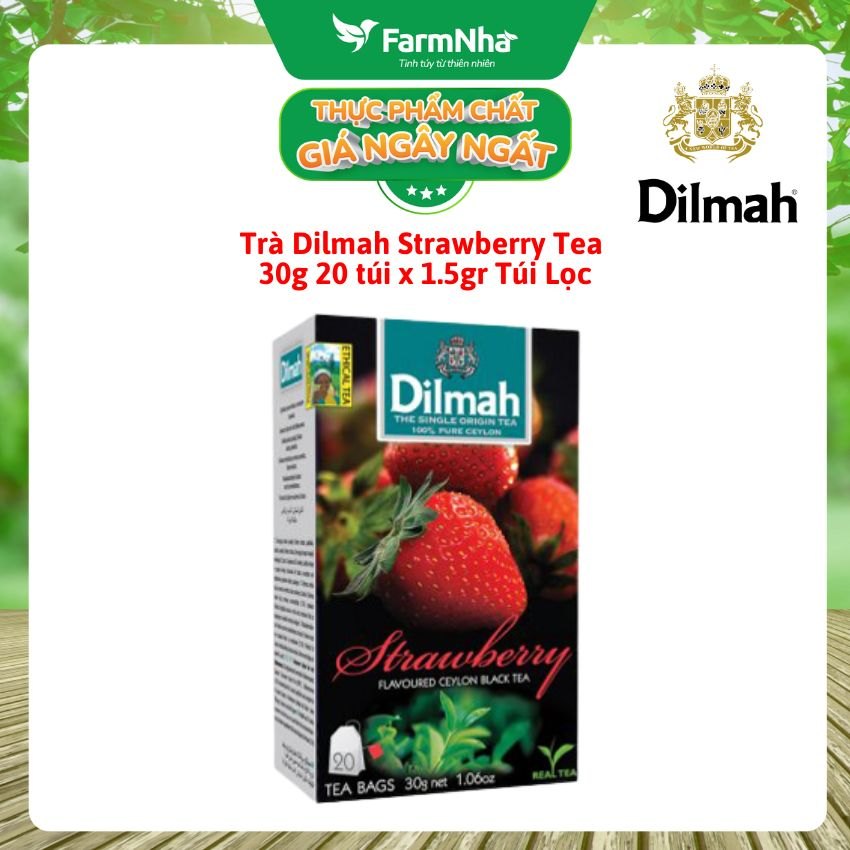 Trà Dilmah Strawberry Vị Dâu túi lọc 30g 20 túi x 1.5g - Tinh hoa trà Sri Lanka
