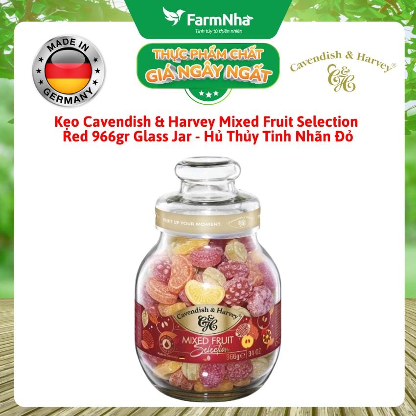 Kẹo Trái Cây Cavendish & Harvey Mixed Fruit Selection 966g Red Label - Hủ Thủy Tinh