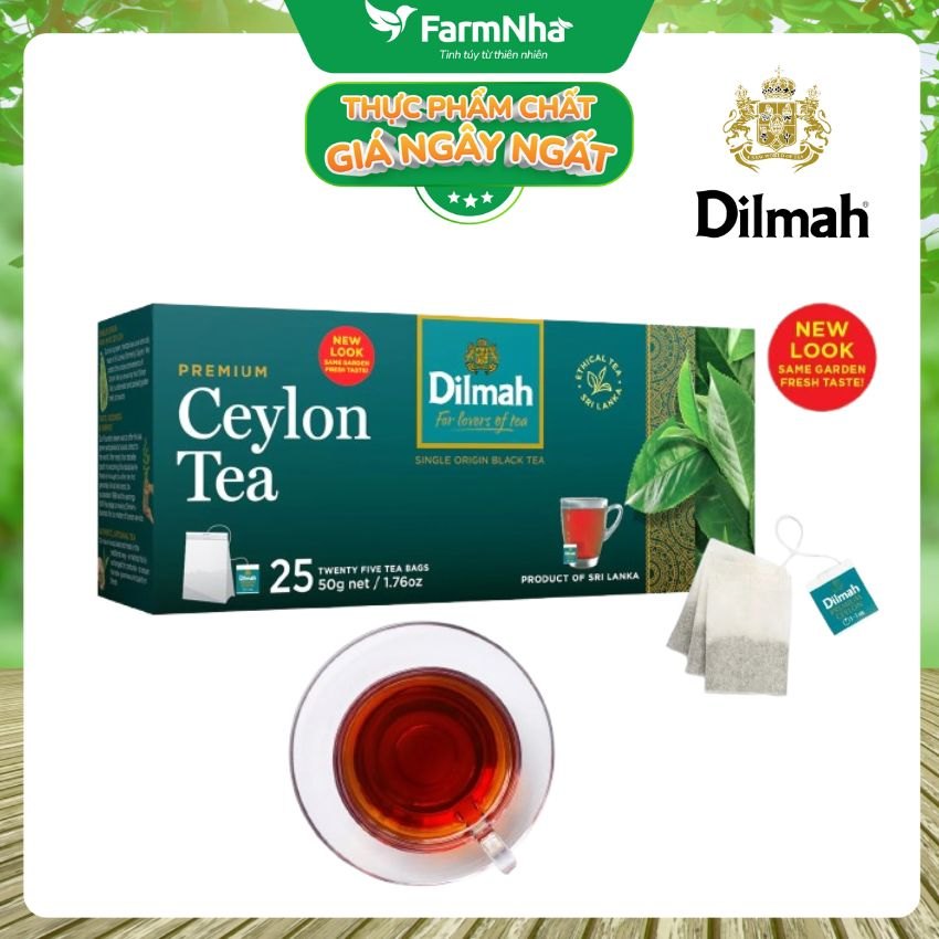 (Combo 2) Trà Dilmah Premium Ceylon Tea 50g (25 Túi x 2g) – TRÀ ĐEN CEYLON NGUYÊN CHẤT TỪ SRI LANKA