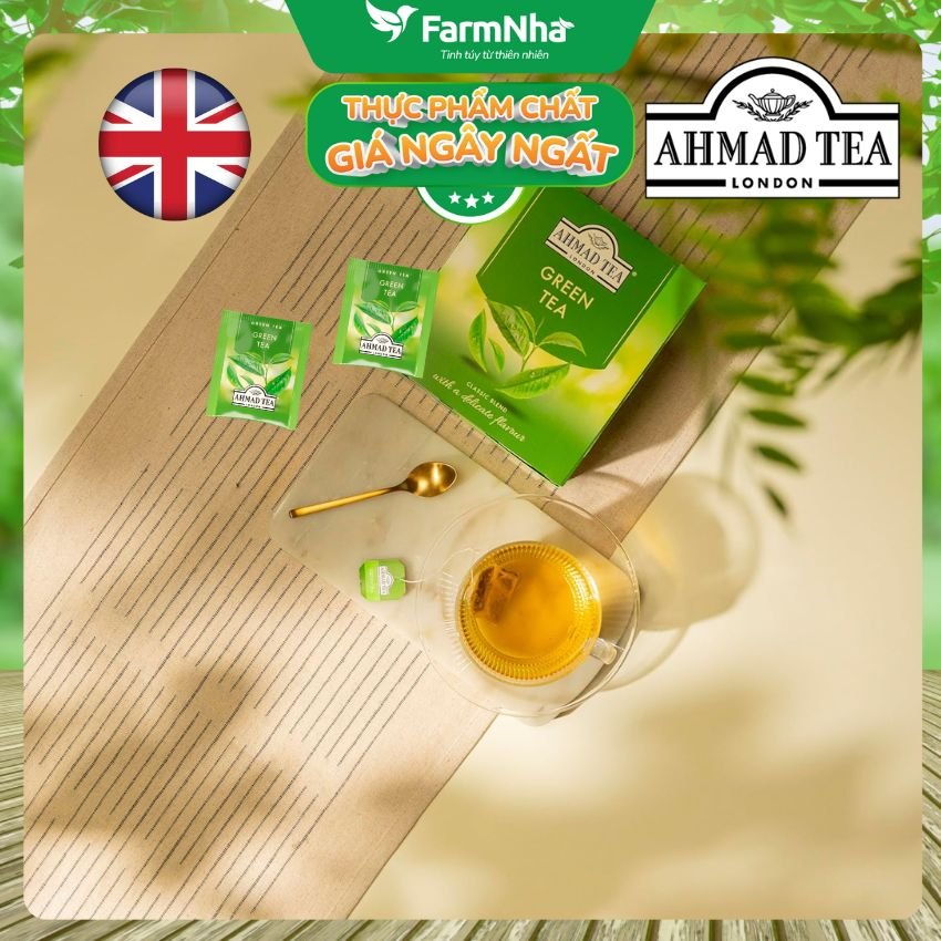 Trà Xanh Ahmad Green Tea 200g 100x2g Túi Thiếc – Hương Vị Thanh Khiết & Tinh Tế