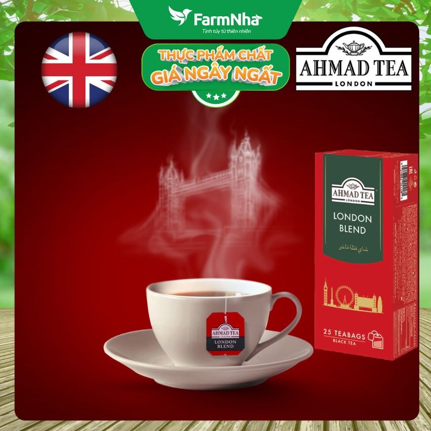 (Combo 3) Trà Ahmad London Blend 50g 25x2g Túi Lọc - Hương vị trà đen cổ điển kiểu Anh