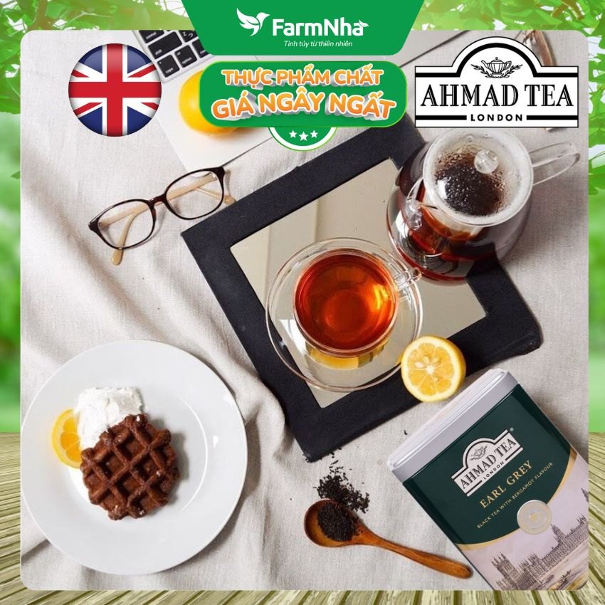 Trà Ahmad Earl Grey Tea 100g Hộp Thiếc Pha Ấm - Trà Bá Tước Với Hương Cam Bergamot Tinh Túy