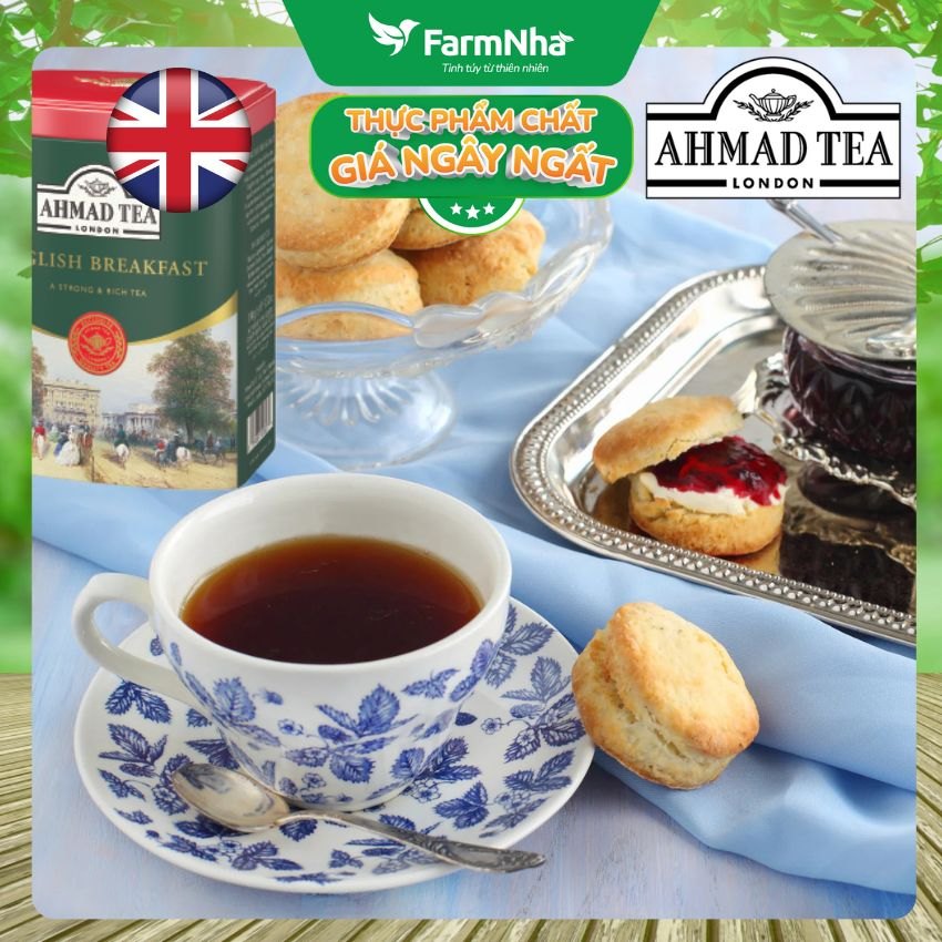 Trà Ahmad English Breakfast Tea 100g Hộp Thiếc Pha Ấm - Trà Búp Tăng Năng Lượng, Tỉnh Táo