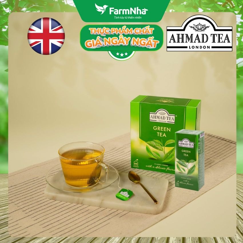 Trà Xanh Ahmad Green Tea 50g 25x2g Chỉ Túi Lọc – Hương Vị Thanh Khiết & Tinh Tế