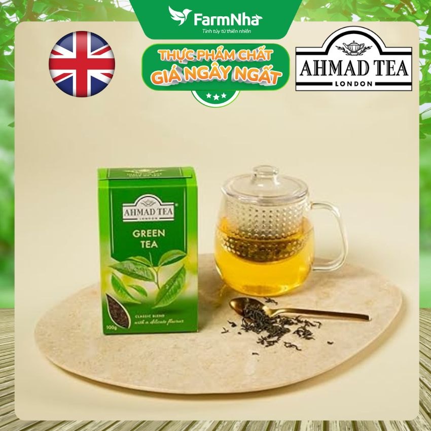 (Combo 2) Trà Xanh Ahmad Green Tea 100g Hộp Giấy Pha Ấm - Trà Búp Lá Rời Thanh Mát Tự Nhiên