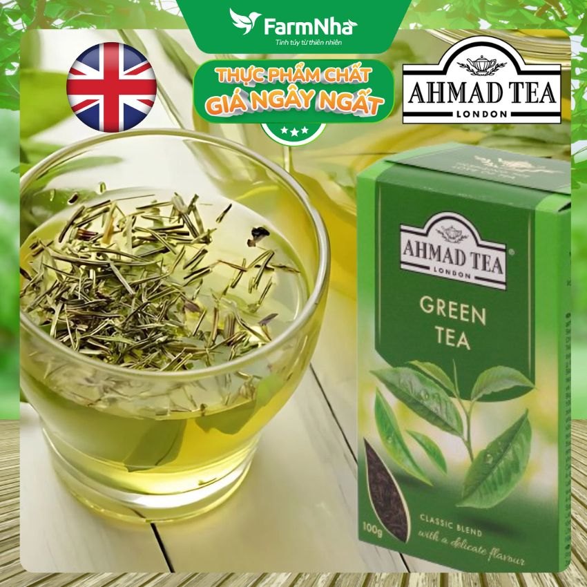 (Combo 2) Trà Xanh Ahmad Green Tea 100g Hộp Giấy Pha Ấm - Trà Búp Lá Rời Thanh Mát Tự Nhiên