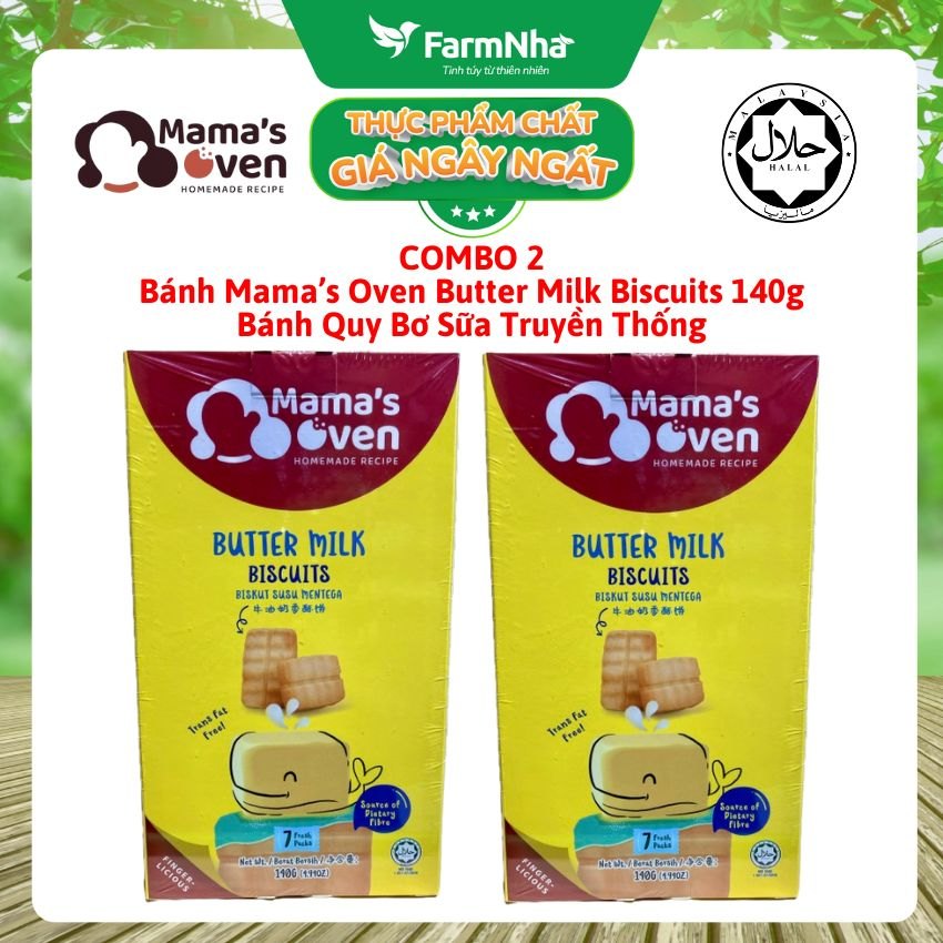 (Combo 2) Bánh Mama’s Oven Butter Milk Biscuits 140g – Bánh Quy Bơ Sữa Giòn Ngon