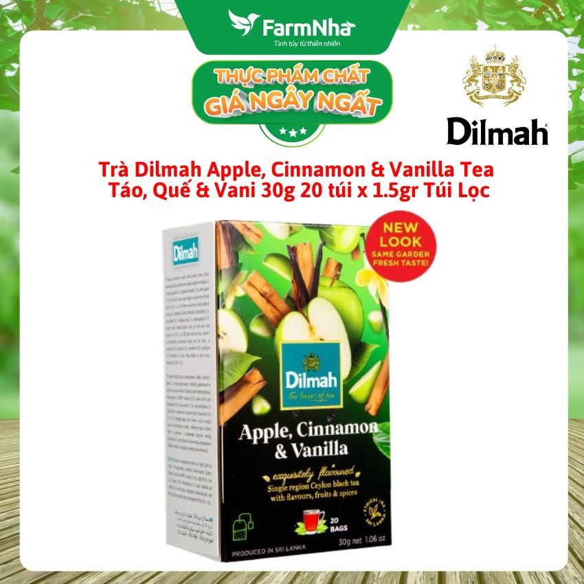 Trà Dilmah Apple Cinnamon & Vanilla Hương Táo Quế & Vanilla 30g 20 túi x 1.5gr