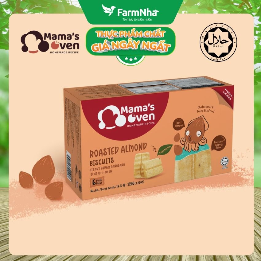 Bánh Mama's Oven Roasted Almond Biscuits 140g - Bánh Quy Hạnh Nhân Rang Thơm Giòn