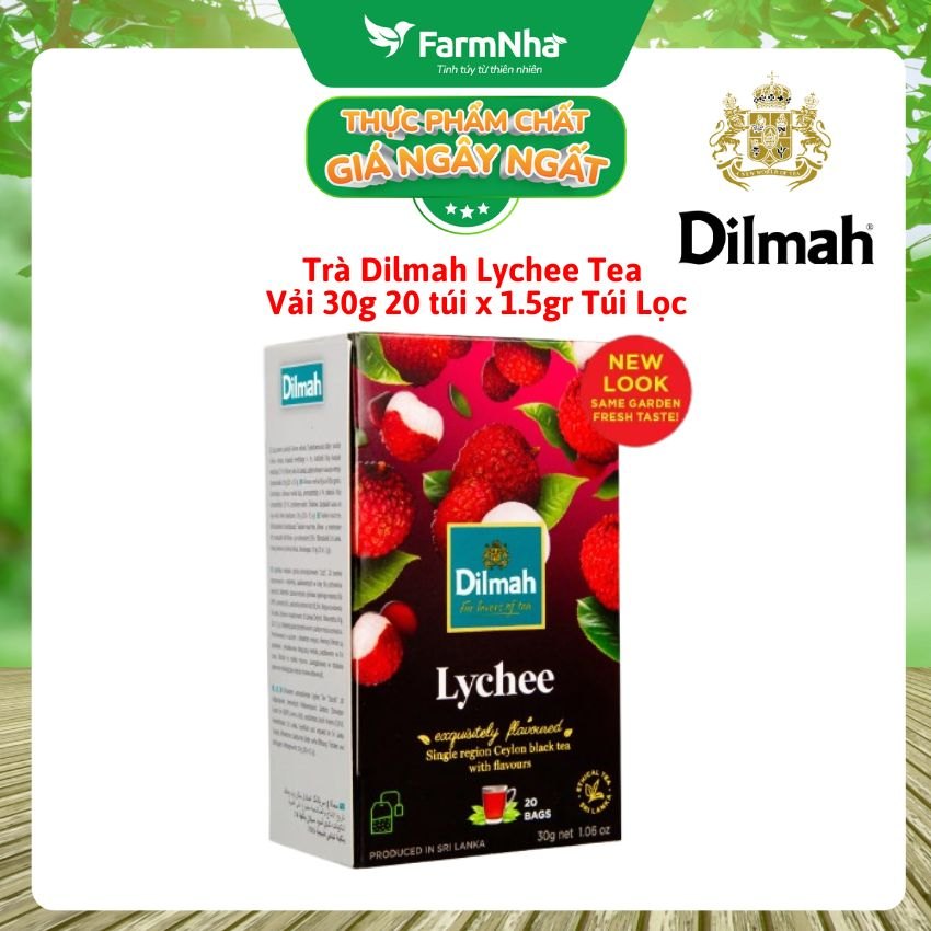 Trà Dilmah Lychee Hương Vải túi lọc 30g 20 túi x 1.5g - Tinh hoa trà Sri Lanka