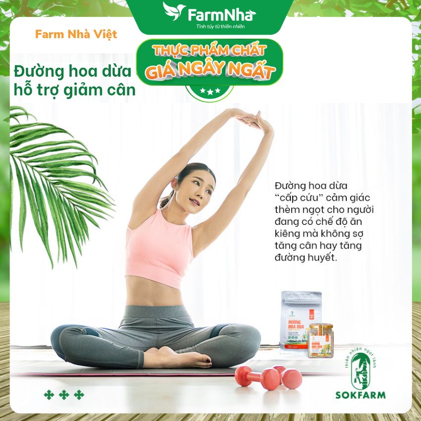 Đường Hoa Dừa Hữu Cơ Sokfarm 160g Cho Bé | Đường Tự Nhiên Chỉ Số GI Thấp An Toàn Cho Bé