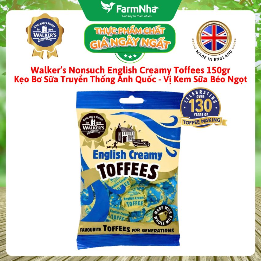 Kẹo Bơ Sữa Walker’s Toffees English Creamy 150gr – Kem Sữa Béo Ngậy, Mềm Dẻo Hấp Dẫn