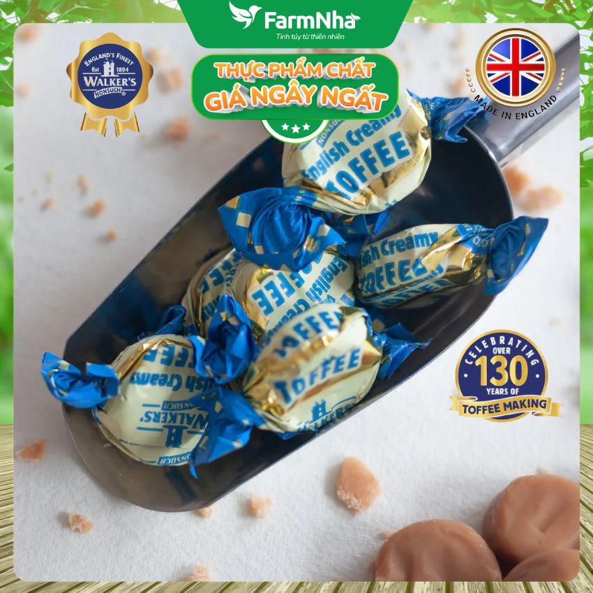 Kẹo Bơ Sữa Walker’s Toffees English Creamy 150gr – Kem Sữa Béo Ngậy, Mềm Dẻo Hấp Dẫn