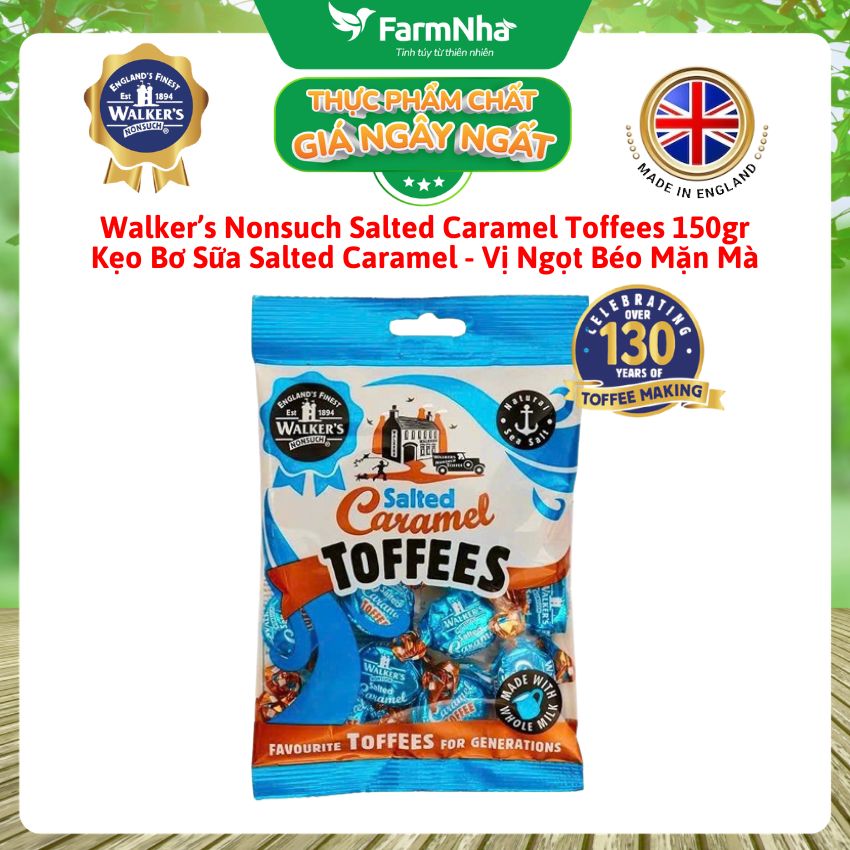 Kẹo Bơ Sữa Walker’s Toffees Salted Caramel 150gr – Ngọt Béo Hòa Quyện Vị Mặn Độc Đáo